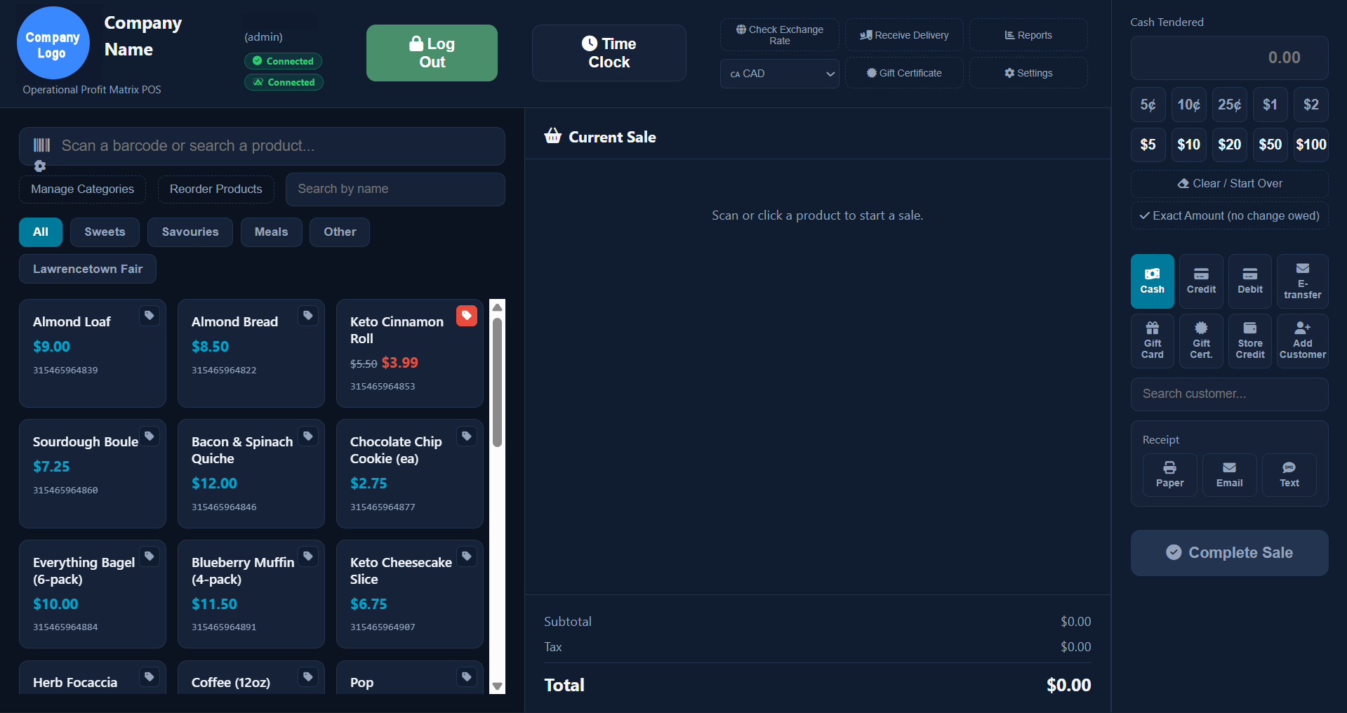 Retail POS screenshot